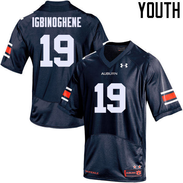 Auburn Tigers Youth Noah Igbinoghene #19 Navy Under Armour Stitched College NCAA Authentic Football Jersey XPC7174RR